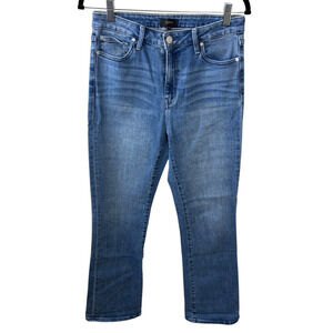 Quince High Rise Kick Flare Jeans Womens 29 Seaside Blue Organic Denim Stretch